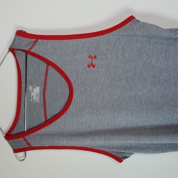 UNDER Armour large loose fit grey and red athletic jersey - Picture 2 of 5